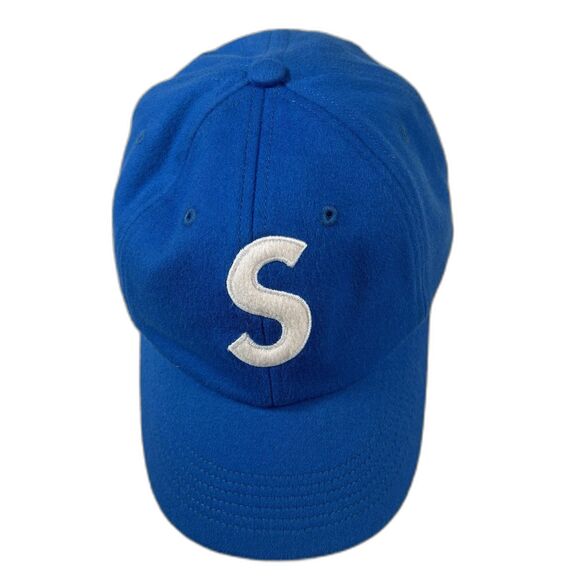 Supreme Blue Leather Strapback Ball Hat Capolavoro Extra Fine Wool Loro Piana - Picture 1 of 7